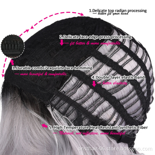 Woman Purple Wigs Hair Women Cosplay Bob Wigs Grey Silver Short Pixie Curly Heat Resistant Synthetic Natural for Black White